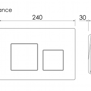 Кнопка смыва Balance, клавиши Square, цвет черный матовый, арт.CN12-002MB Ника Казань