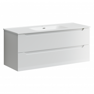 Тумба подвесная SANCOS Norma 2.0 1190х450х500, c двумя ящиками оснащенными доводчиками, белый глянец , арт. NR2.120-1W Ника Казань