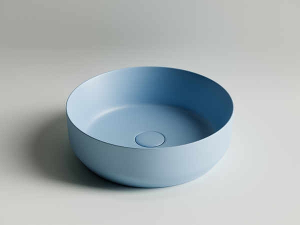 Умывальник чаша накладная круглая (цвет Голубой Матовый) Element 390*390*120мм