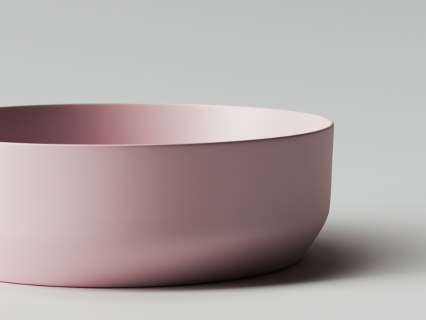 Умывальник чаша накладная круглая (цвет Розовый Матовый) Element 390*390*120мм