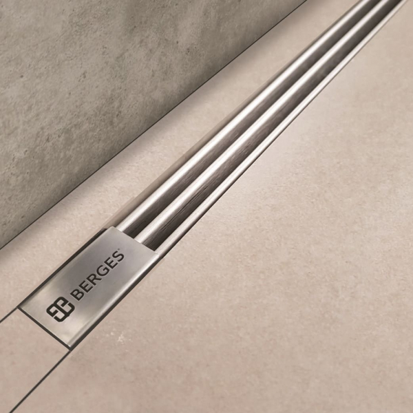 Желоб BERGES водосток SUPER Slim 800, хром глянец, S-сифон D50/105 H50 вертикальный
