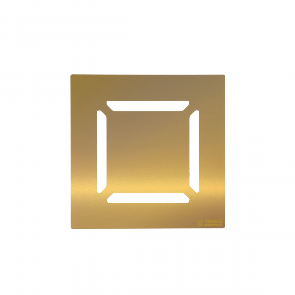 Трап BERGES водосток ZENTRUM Norma 150х150, золото глянец, выпуск D50/75/110 H74 вертикальный