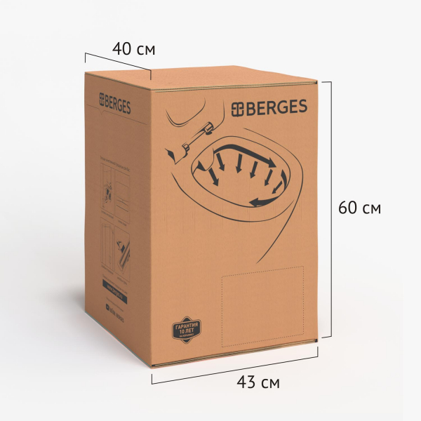 Унитаз BERGES подвесной STRATI 53,5 см , сиденье дюропласт Strati SO, микролифт, быстросъем