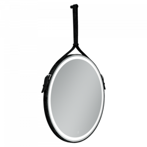 Зеркало для ванной комнаты  SANCOS Dames D650 с подсветкой , ремень из натуральной черной кожи, арт. DA650 Ника Казань