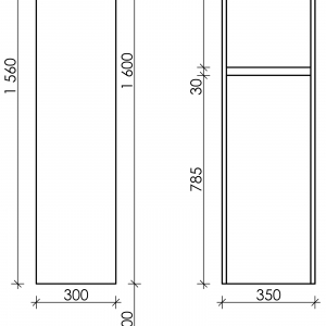 Шкаф-пенал SANCOS Smart подвесной белый, 350х300х1600 мм, арт. PSM35W Ника Казань