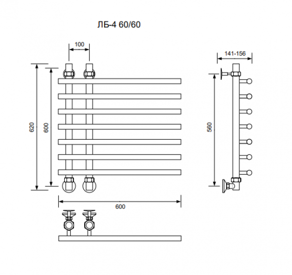 ЛБ 4-60/10/60 без полочки водяной
