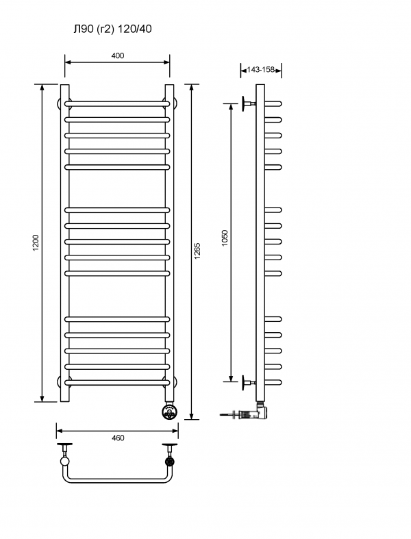 Л90 (г2)-120/40/47 без полочки электрический