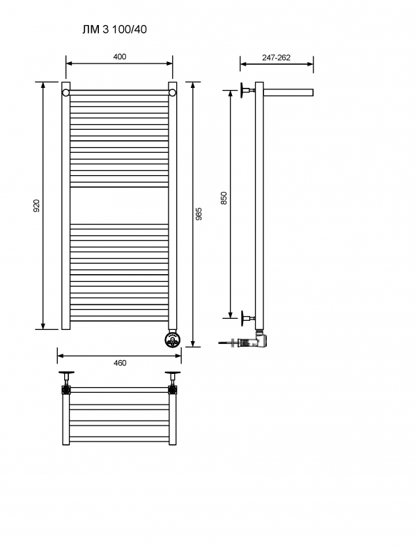 ЛМ 3-100/40/47 с полочкой электрический