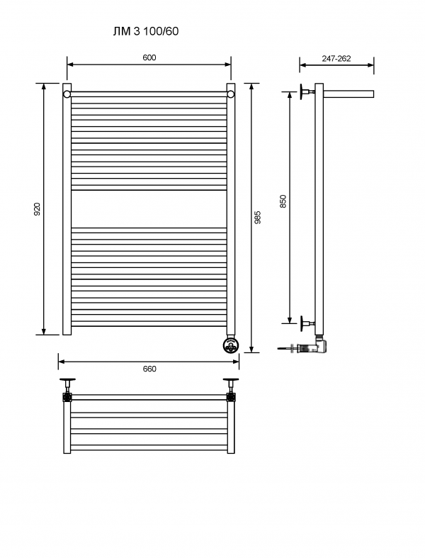 ЛМ 3-100/60/67 с полочкой электрический