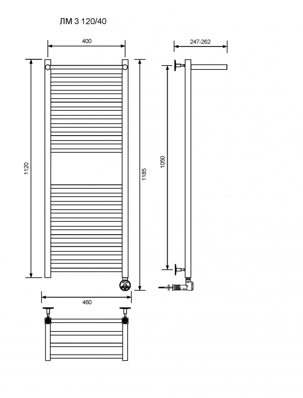 ЛМ 3-120/40/47 с полочкой электрический